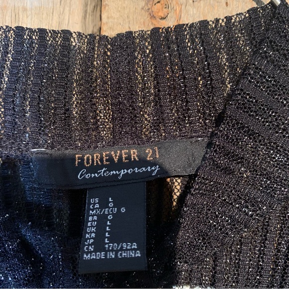 Forever 21 Contemporary Glitter See Through Top size Large - Picture 4 of 8